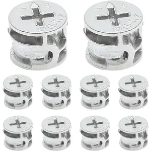 15 x 12 mm Cam Lock Nut 10 Pcs, Joint Connector Locking Nuts Furniture Connecting Cam Fittings for Cabinet Drawer Wardrobe Dresser