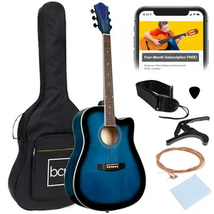 Best Choice Products 41in Full Size Beginner Acoustic Guitar Set with Case, Strap, Capo, Strings