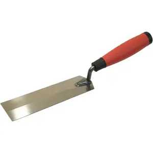 8 x 2 Inches Masonry Steel Margin Trowel, High-Hardness Carbon Steel Blade with Ergonomic Rubber Handle for Construction Plastering Work