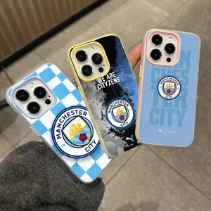 Manchester City Football Club Phone Case 2-in-1 Custom Phone Case - Anti-Drop Shockproof No Fingerprint Card Slot Funda| High-Definition Personalized Print Protective Case for Smart Phone
