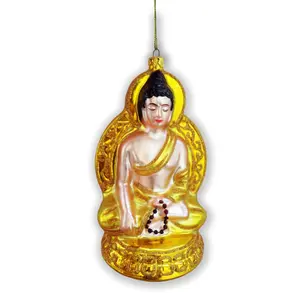 Golden Buddha Glass Ornament