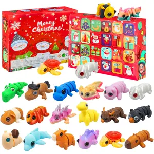 2024 Christmas Advent Calendar with Mini 3D Print Animals Set Toys Inside Great for Kids Girls Boys Adults Christmas Stocking Stuffers Christmas Party Favors Gifts