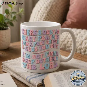 3D Effect Mug, Faith and Humor Coffee Cup, Inspirational Christian Quote Mug for Southern Grandma Style Gifts