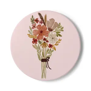 Floral Bouquet Ceramic Coaster | Rustic Home Decor, Gift for Her, Kitchen Accessory, Wedding Favor, Housewarming Gift