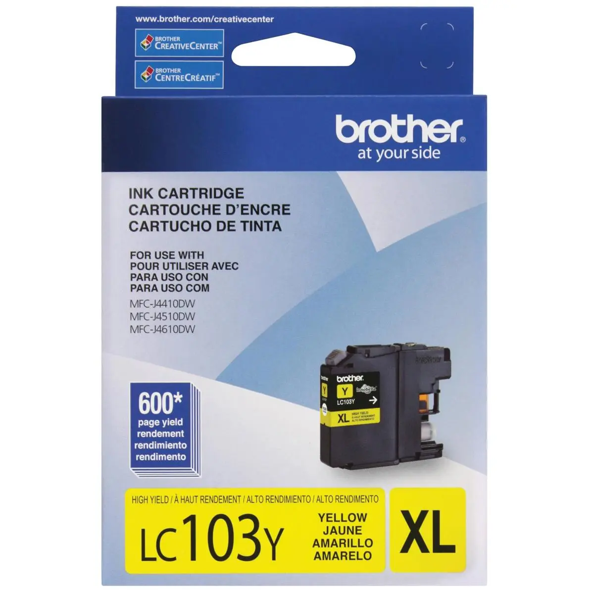 Brother High Yield Yellow Ink Cartridge, 600 Pages Yield