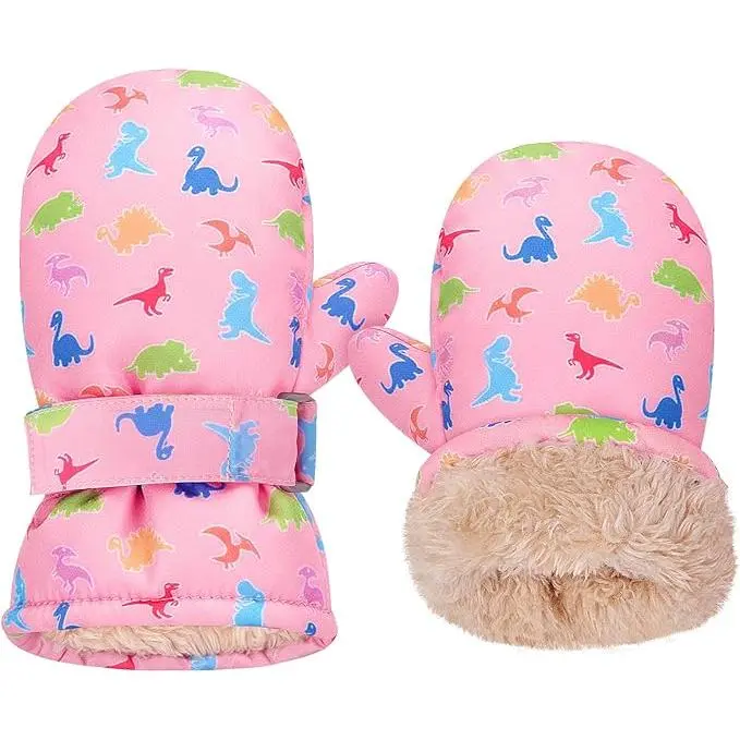 BSB-F  Waterproof Toddler Mittens, Kids Winter Warm Ski Snow Gloves Baby Mitten for 1-4 Years Old