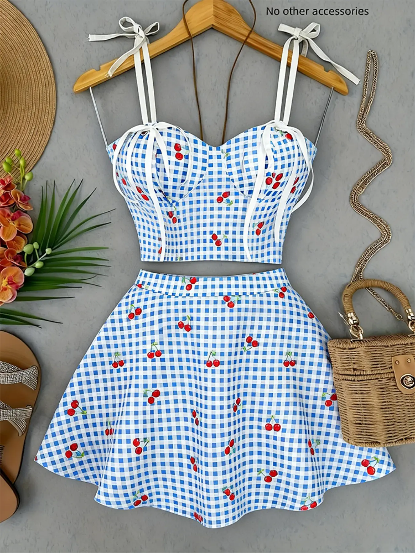 blue gingham skirt outfit - TikTok Shop