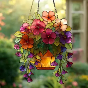 Wildflower Decor, Vibrant Wildflower Suncatcher, Wildflower 2Dflat Acrylic Suncatcher, Florist Suncatcher, Gift for Flower Lover.