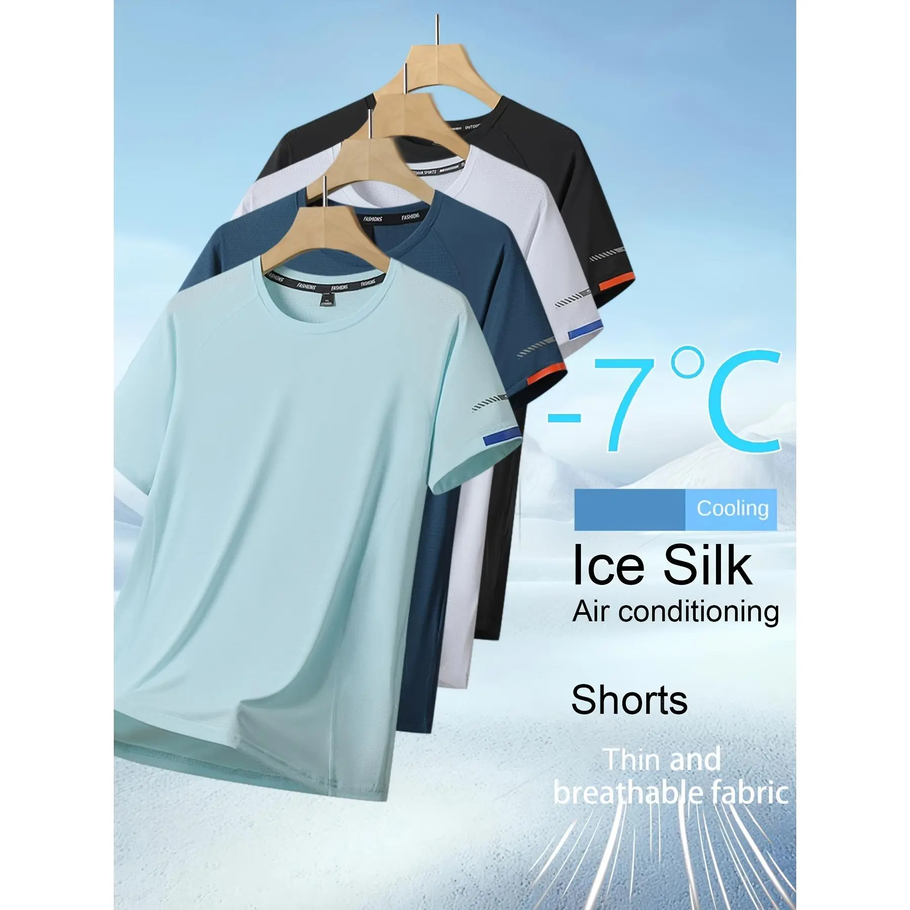 Men's Crew Neck Shirt, Striped Polyamide Athletic Tee for Gym Wear, Quick Dry Lightweight Moisture-Wicking Fabric, Casual, Plain, Short Sleeve, Xl