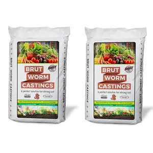 All Organic Fertilizer Worm Castings Filled with Nutrients and Minerals for a Variety of Indoor and Outdoor Plants, 30 Pounds, 2 Pack