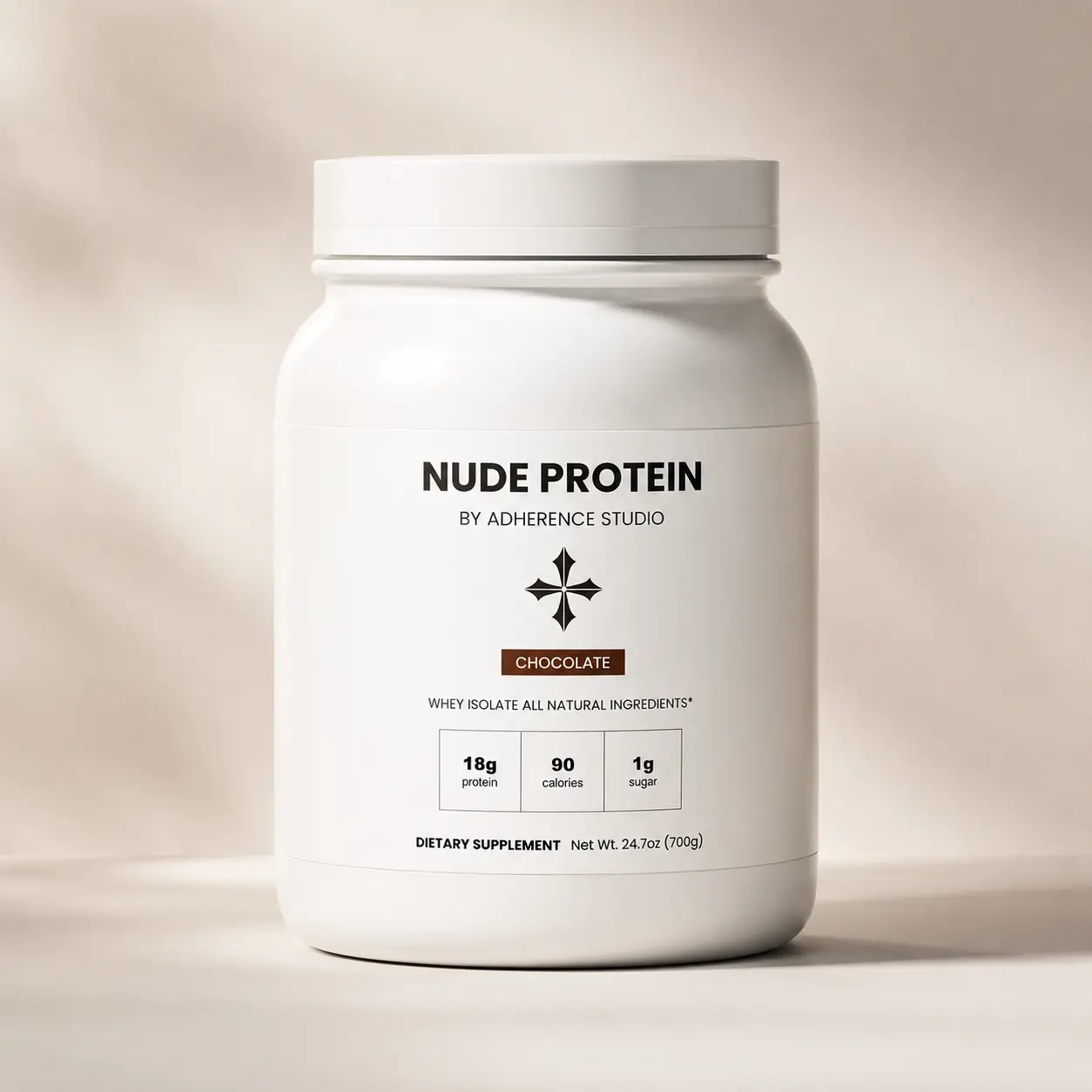 NUDE ALL NATURAL Whey Protein Powder - Chocolate Dietary Supplement for Fitness Support, Muscle Recovery, Daily Supplemental Nutrition Support