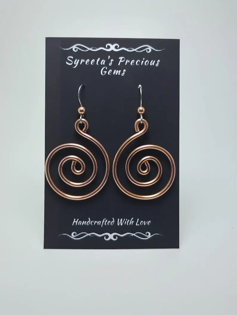 Copper Swirl Earrings