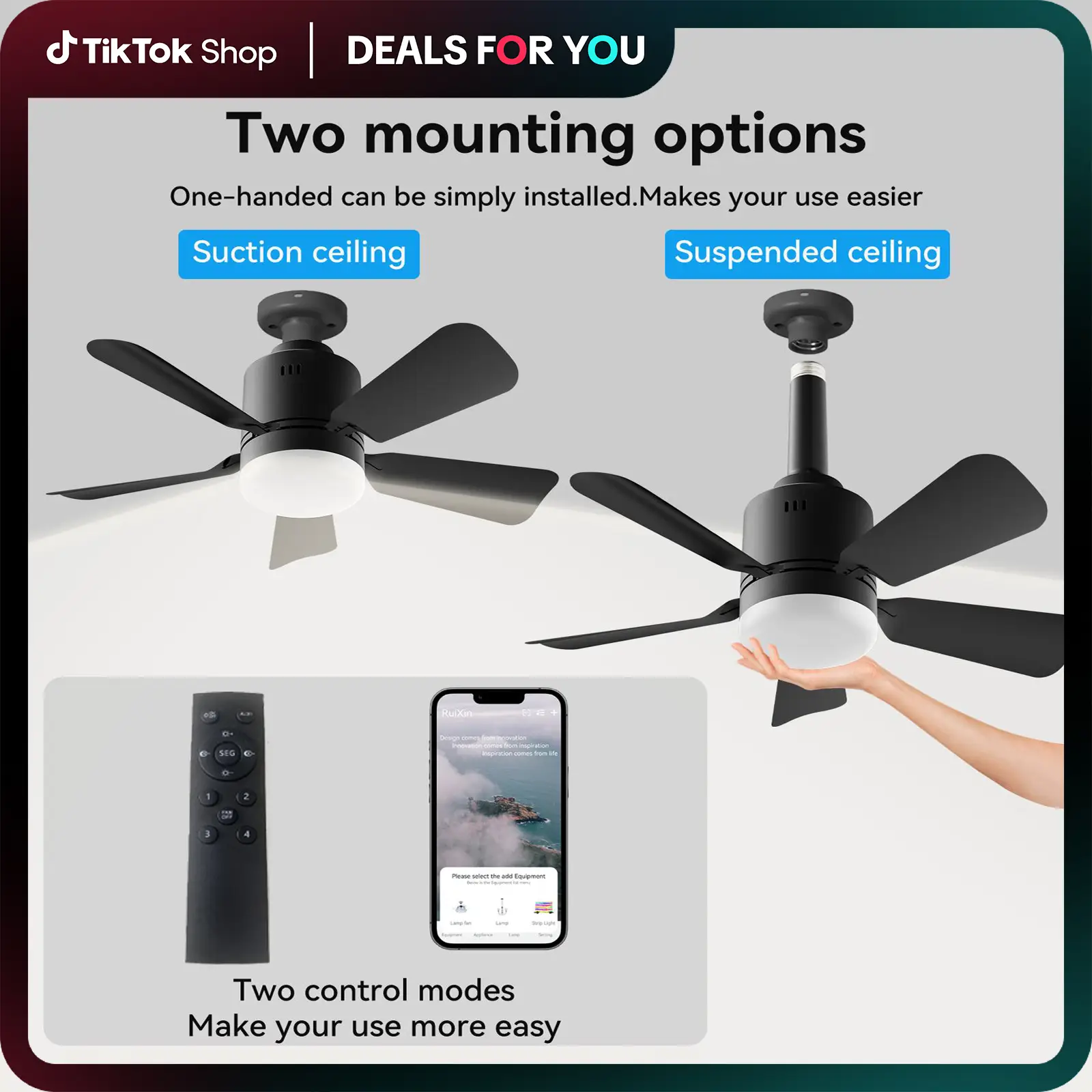 Socket Fan Light with Remote 1800cfm Ceiling Fan Screws Into the Light Socket Two Mounting Options Quiet Reversible Motor Adjustable Wind Speeds deals