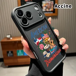 Phone Case for iPhone 17 Pro Max 16 15 14 Plus 13 12 Mini 11 XR X XS Air E American Dominican Fusion Pattern Pocket-Friendly Shockproof Silicone Protective Soft Smartphone Casing