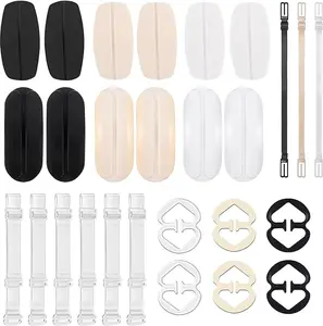 24 Pcs Bra Srap Holders for Slipping Set,with Clips, Holders, Soft Silicone Bra Strap Cushion, Non Slip, Avoid Shoulder Dents, Pain Accessories, Prevent Mark, Shoulder Protect Bra Strap Pad