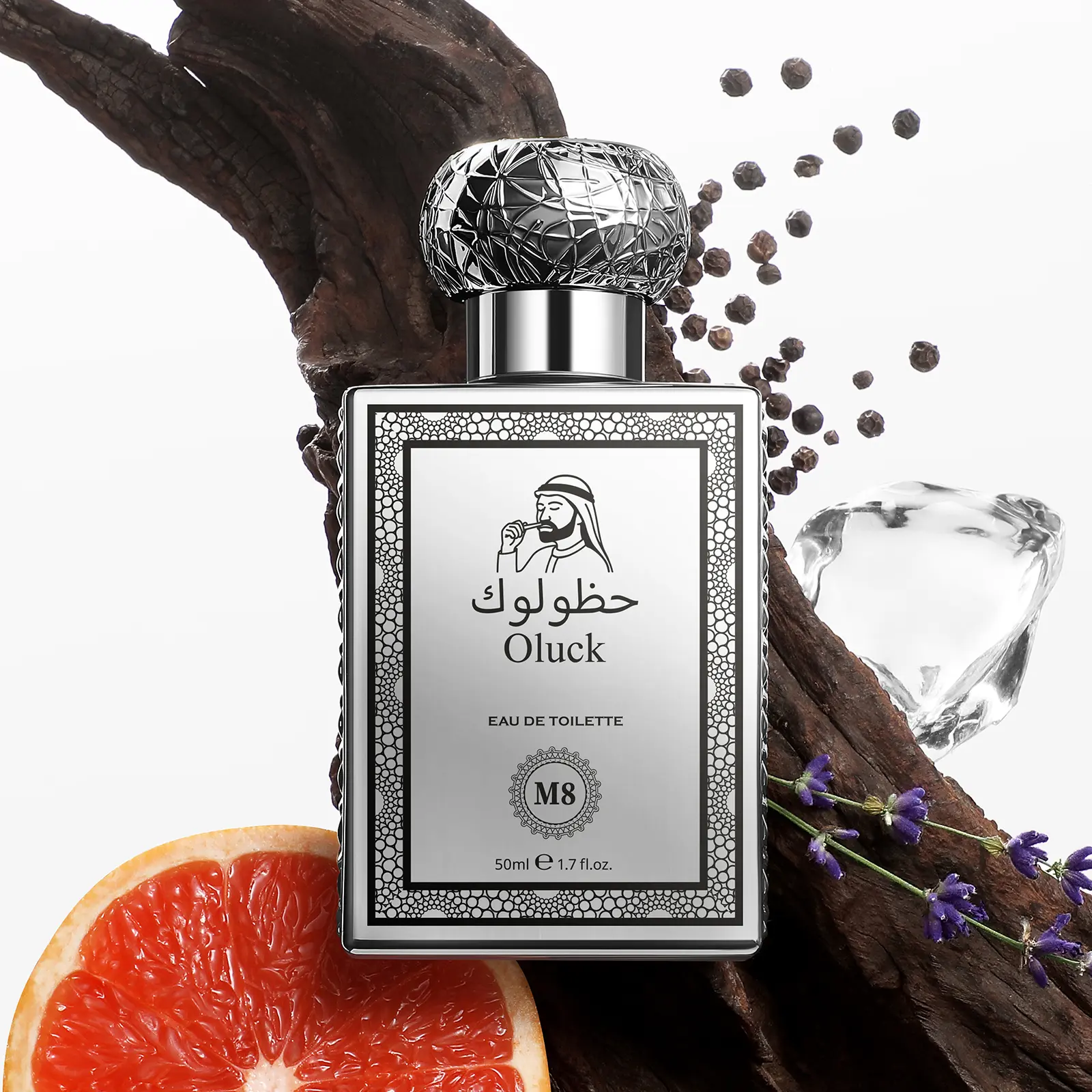 Oluck Perfume M8  Cologne for Men, Pepper Ginger Grapefruit Amber Vanilla Notes, Commanding Masculine Fragrance