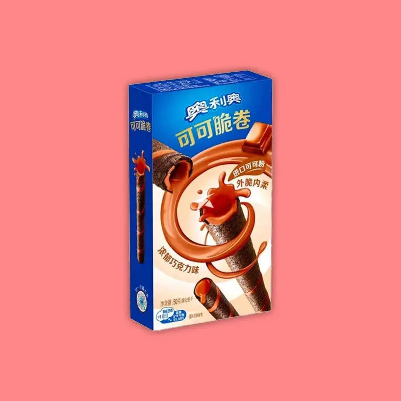 Oreo Cocoa Wafer Snack, Chocolate Crispy Rolls Biscuit Treat, Cookies, 50G, Light And Crispy