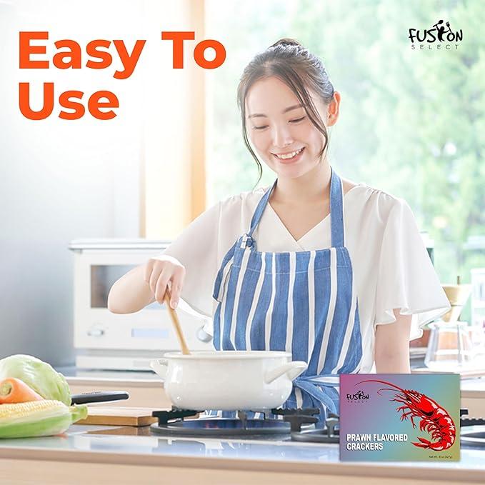 Fusion Select 1 Pk Uncooked Prawn Crackers - Multi-Colored Shrimp Chips for Sharing, Serving Snack Platters at Parties - Dehydrated Seafood Chips, Ready to Cook & Easy to Fry - Savory Asian Snacks 8oz