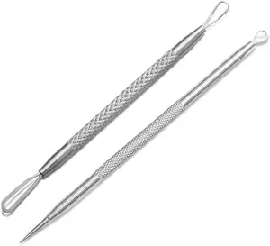 Blackhead Remover, 2 PCS Pimple Popper ，Stainless Steel Pimple Extractor Blackhead Removal Tool Risk Free Treatment for Blemish,Whitehead Popping Skincare Comfort