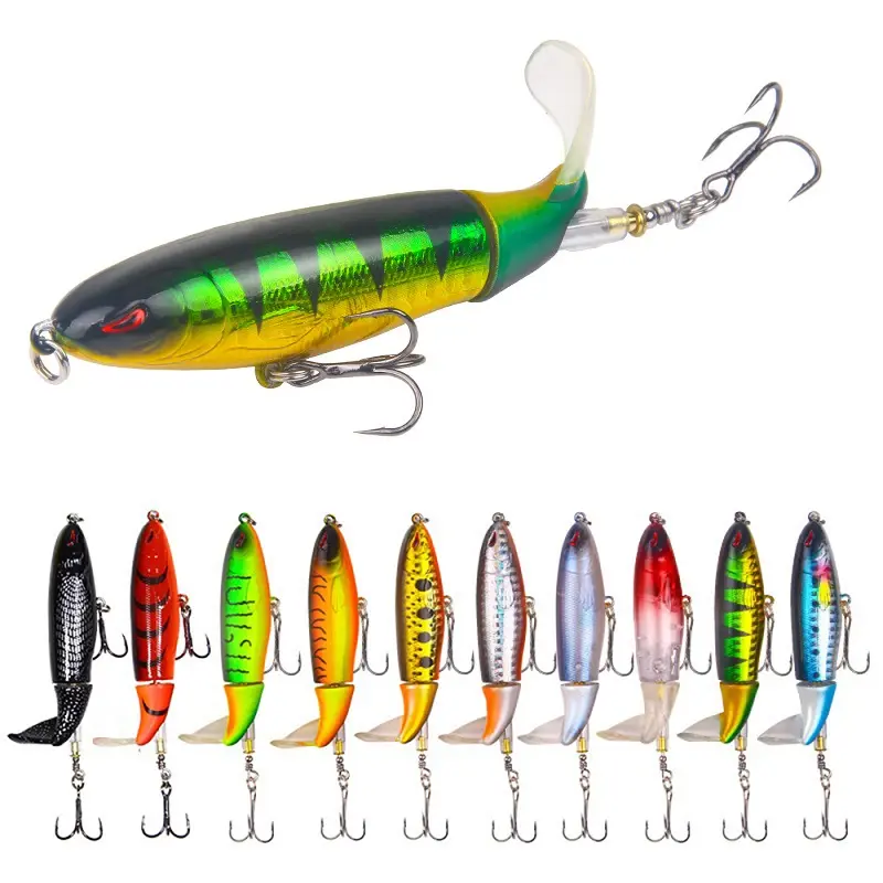 10pcs Fishing Lures Hard Bait Popper Topwater Lures Floating Pencil Fishing Tackle