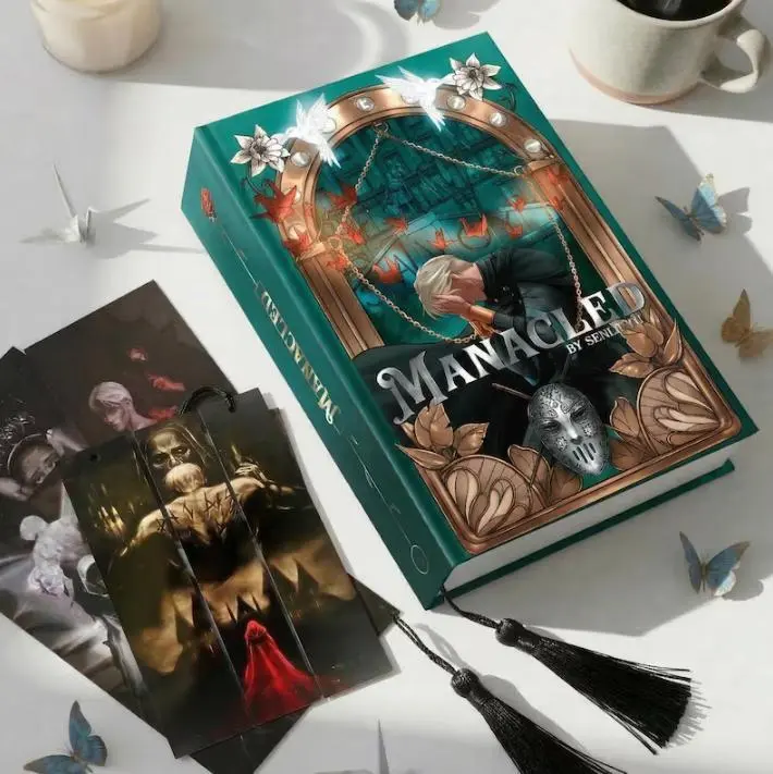 Manacled Hardcover Book, Illustrated Romantic Fanfiction, Collector Edition, Bookmark Gift Set