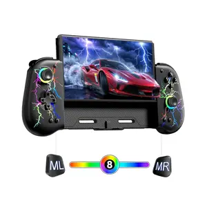 Controllers with Hall Effect Joystick & Kickstand, Compatible with  /OLED,  Pro Controller  Grip Joypad with RGB Light, Turbo, Macro, 4  Slot Black