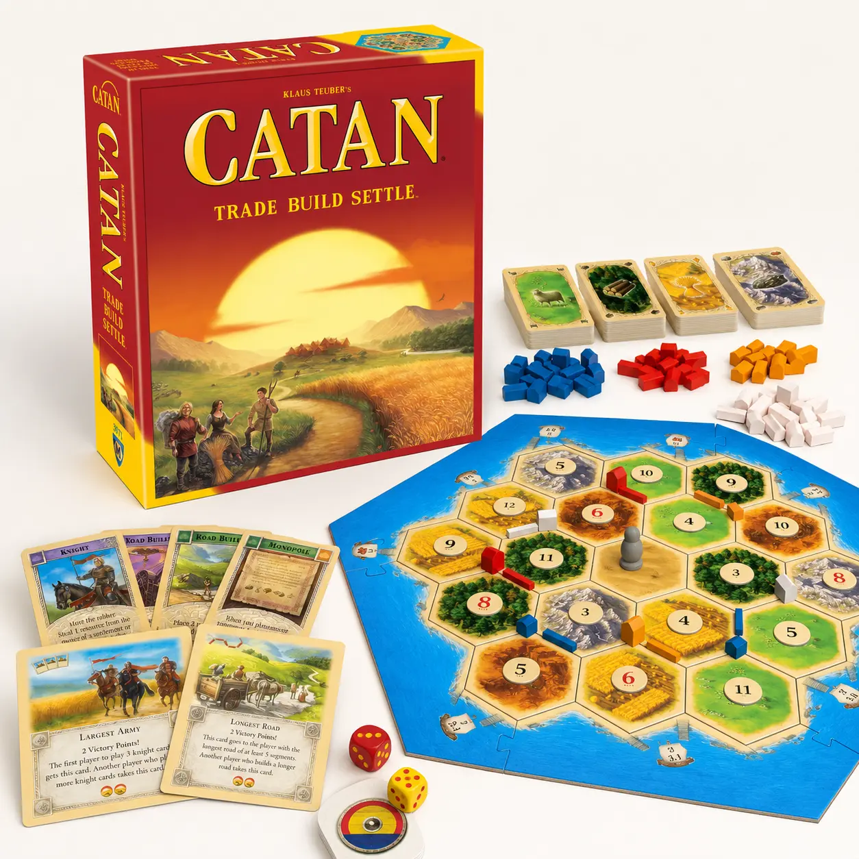 CATAN Board Games 5th Edition - Classic Family Strategy Game for Game Night (3-4 Players, Ages 10+)