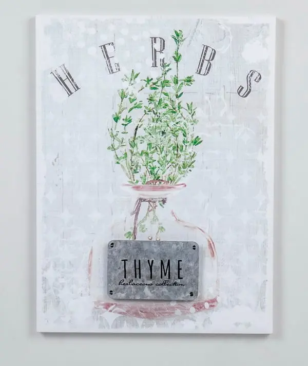 15.74 in. 3D Canvas Wall Art, White & Green