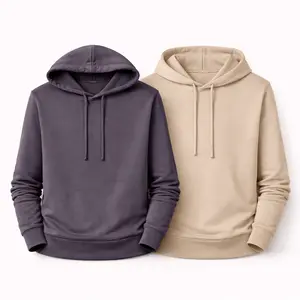 100% Cotton Garment Dyed Lightweight Hoodie – Soft Unisex Pullover | Clean Look | Oyster & Charcoal | Perfect For All Seasons and Occasions