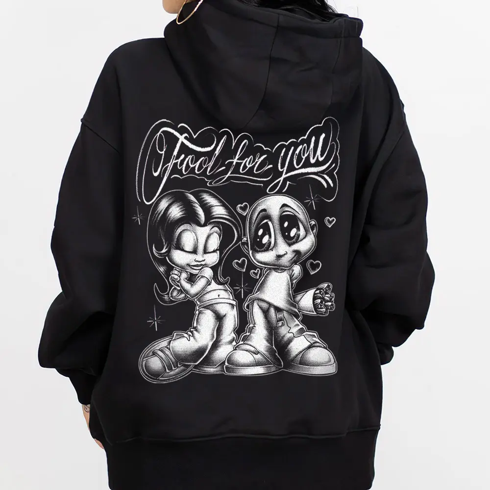 Graphic-Hoodie & T-Shirt Fool You Chicano Clothing, Chicana Art Cholo Chola Outfit Cotton Streetwear Hoodie T-Shirt, Unisex Casual Urban Fashion Top, Mexican American Lowrider Style Apparel