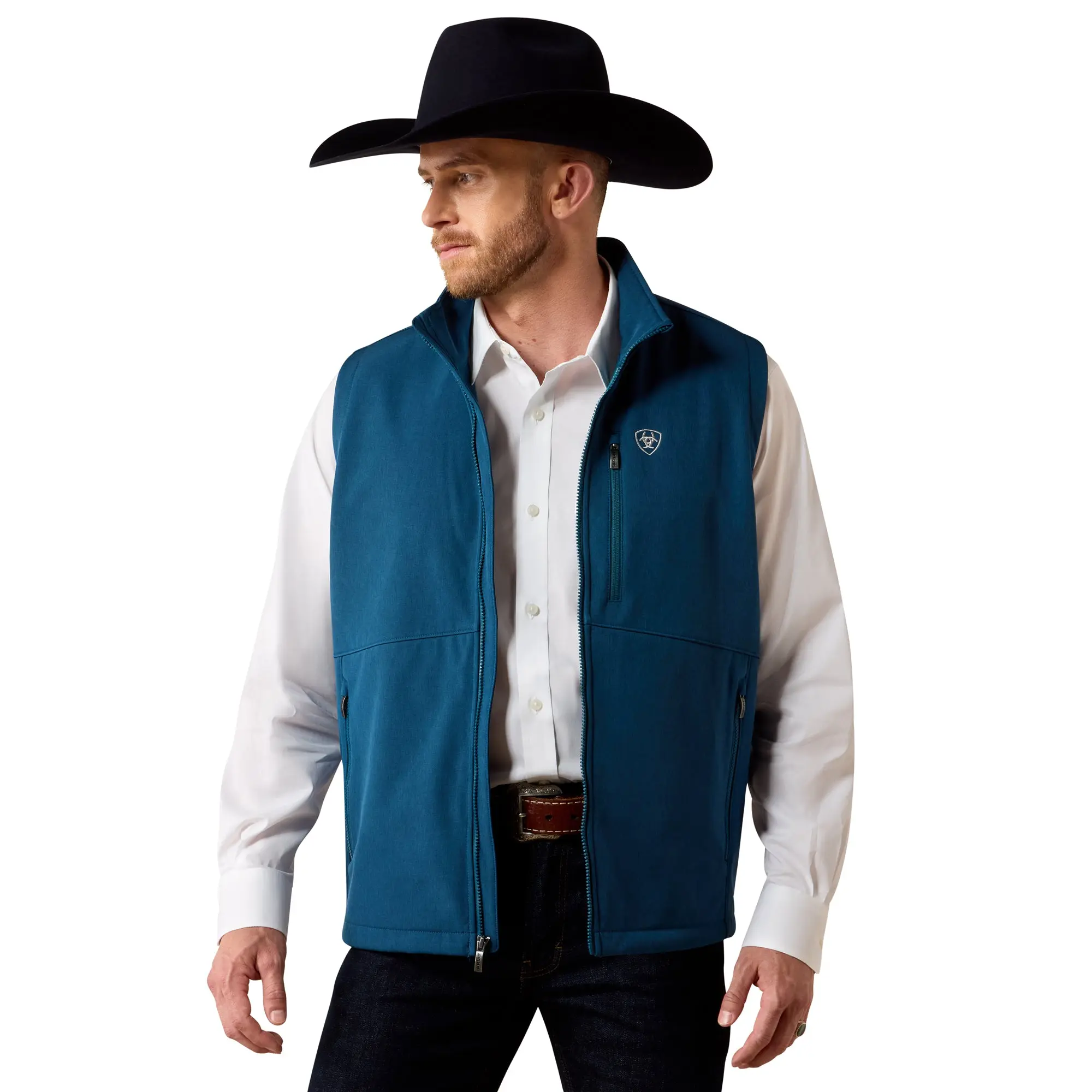 Ariat Men's Logo Legion Blue Heather Softshell Vest 10079366
