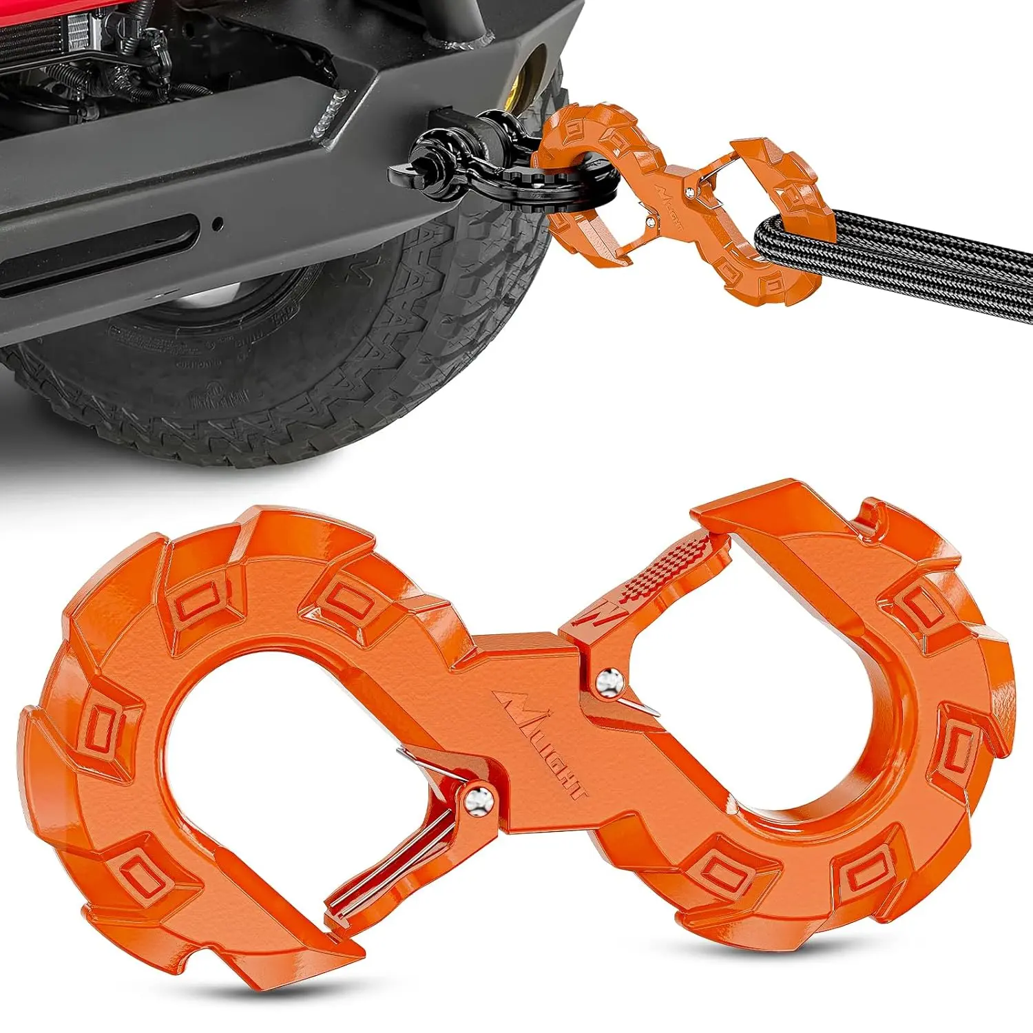 Nilight S-Shaped Quick Release Tow Shackle Hook - Heavy-Duty Forged Steel Towing Tool, 11000 LBS Load Capacity, Anti-Slipping Design, Lightweight Portable, Quick On/Off, Fits Winch Rope & Strap, All-Scenario Compatibility, for ATV, Pickup Trucks