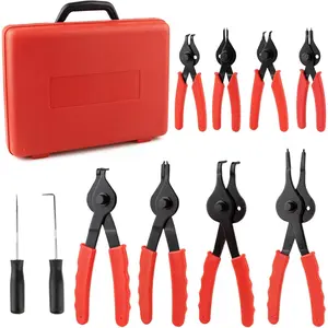 Snap Ring Pliers Set, Heavy Duty Internal & External Circlip Pliers Kit with Tips, Hook, Pick, Ring and Circlip Removal Tool for Automotive & Mechanical Repair