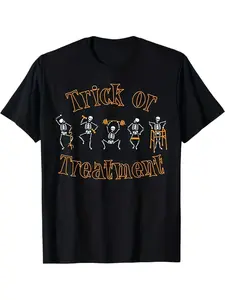 Funny Physical Therapist T-Shirt - Trick or Treatment PT Design with PT Exercises & Tools - 100% Cotton Soft Breathable Crew Neck Tee for Men & Women - S-XXXL Sizes - Ideal Gift for PTs, Gym, Halloween Costumes - Machine Washable Casual & Apparel