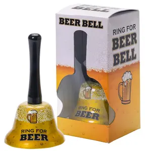 Golden "Ring for Beer" Hand Bell – Hilarious Bar & Pub Gag Gift! 🍻🔔