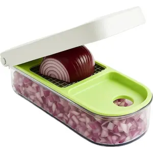 Vidalia Chop Wizard Vegetable Chopper – Original As Seen On TV Food Dicer with 2 Stainless Steel Blades, Large 2-Cup Container, Cleaning Tool, Dishwasher Safe Onion & Vegetable and Fruit Cutter