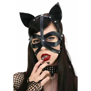 Leg Avenue Wet Look Harness Cat Mask