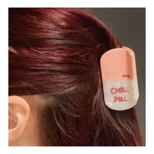 Velvet Claws Chill Pill Hair Claw - Pill-Shaped Acetate Clip for Secure Hold and Stylish Hair Accessory