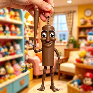 Tongtong Ge Multi-Joint Movable Wooden Figure Set - Shan Hai Jing Inspired Creative Parody Collectible, Assemble-Disassemble Stress Relief Toy, Mini Hanging Decoration for Kids and Adults
