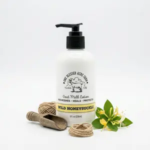 One Blessed Acre Farm Goat Milk Lotion for Hands and Body - Wild Honeysuckle Scent Gentle Moisturizers