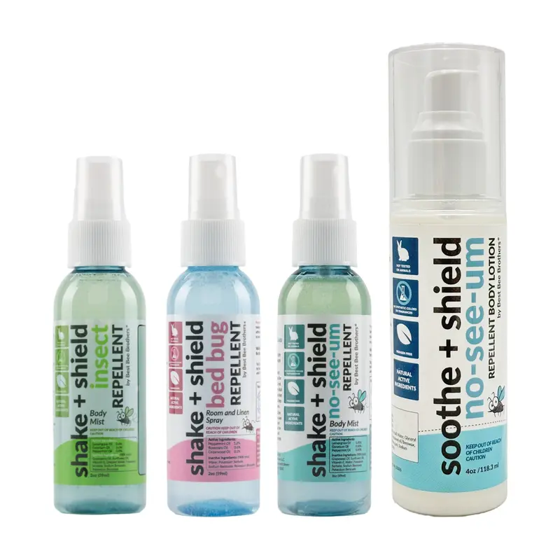 Shake + Shield Outdoor Repellent Sampler Pack - Bed Bug, No-See-Um, & Insect Repellents + FREE No-See-Um Repelling Lotion (4oz Value)