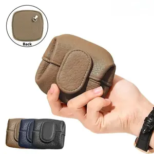 Solid-Color Mini Coin Storage Purse Leather Change Purse For Women Buckle Key Earphone Storage Bag For Outgoing Shopping
