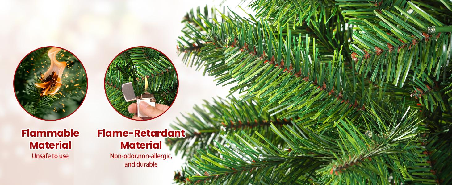 SHareconn Pre-Lit Blinking Christmas Tree 6FT with 12 Light Modes, Remote Control, PE+PVC Green Branch Tips, Foldable Stand, Xmas Decoration