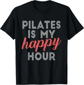 100% cotton Unisex Pilates ist mein Happy Hour Tee Sweet Gift Pilates T-Shirt
