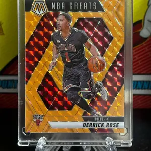 2024-25 Panini Mosaic #292 Derrick Rose NBA Greats Fluorescent Orange Prizm /25