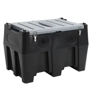 GARVEE 128 Gallon Portable Fuel Tank with 10GPM High Flow Rate 12V DC Self-Priming Pump, 13.1ft Hose, and Auto Fueling Nozzle for Gasoline & Diesel, Black