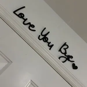 Wooden Wall Art Love You Bye Letter Pattern Wall Hanging Decor Inspirational for Home Prayer Room Farmhouse Ornaments Art Decoration Hangable acrylic wood board Decorative Design Decorative Wall Covering