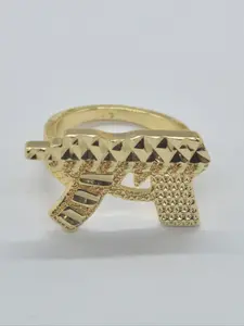 14k Gun-Style Ring, Fashion Rings, Unisex Daily Wear Jewelry, Perfect for Parties and Gifts, Elegant Accessory for Men and Women