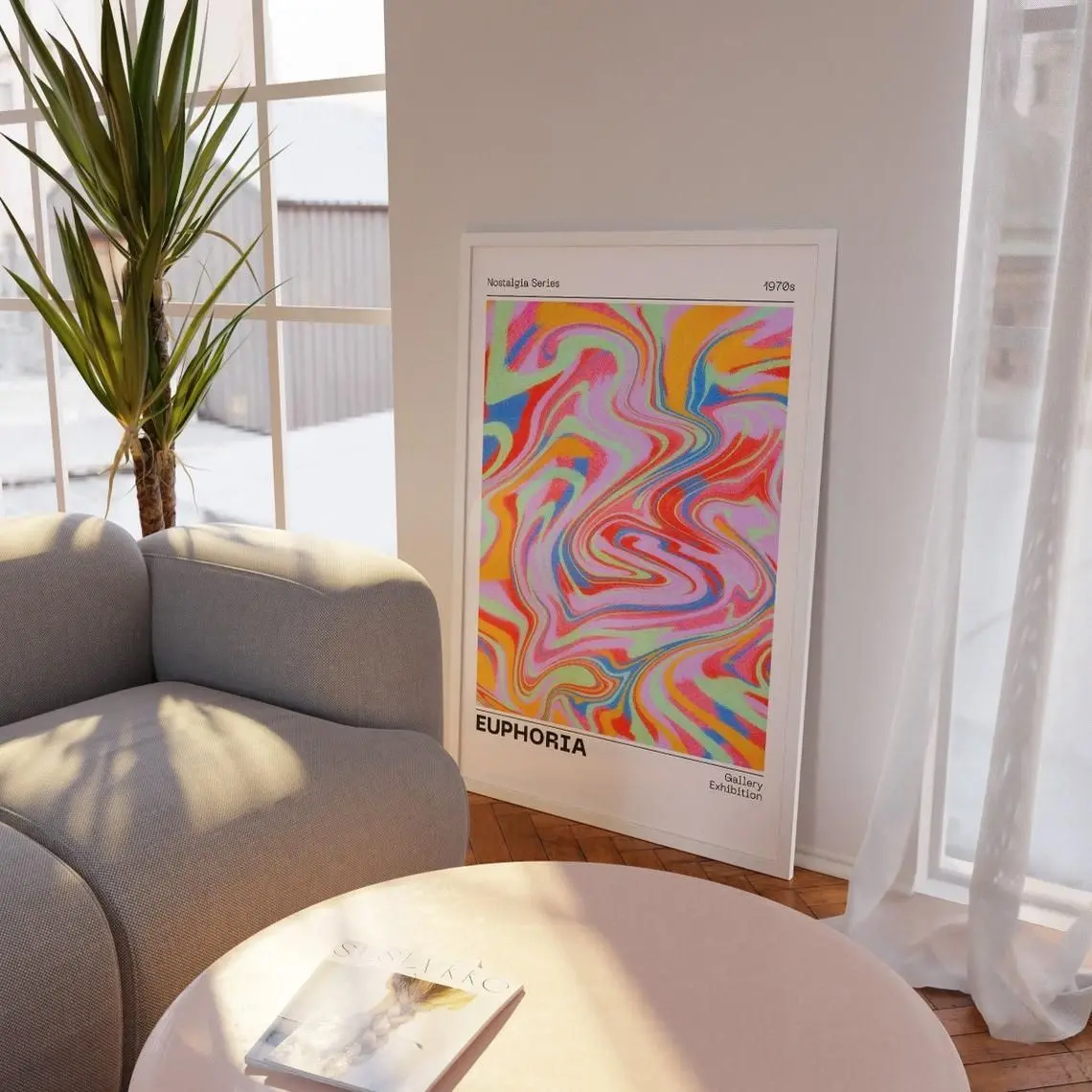 [Sale off up to 65%][Free Ship][No Frame] Aura Poster, Retro Gradient Poster, Grainy Gradient, Affirmation Poster, Retro Aura Gradient, Aesthetic Room Decor, Psychedelic Home Decor