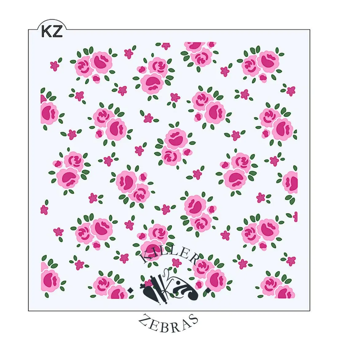 Stencil Vintage Roses 3 part